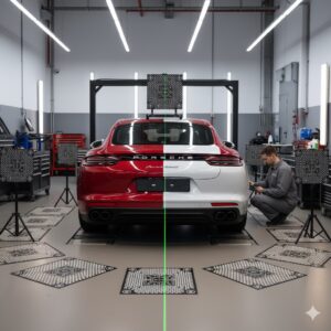 Porsche Cayenna Panamera Macan kör nokta radar kalibrasyon ve programala hizmeti