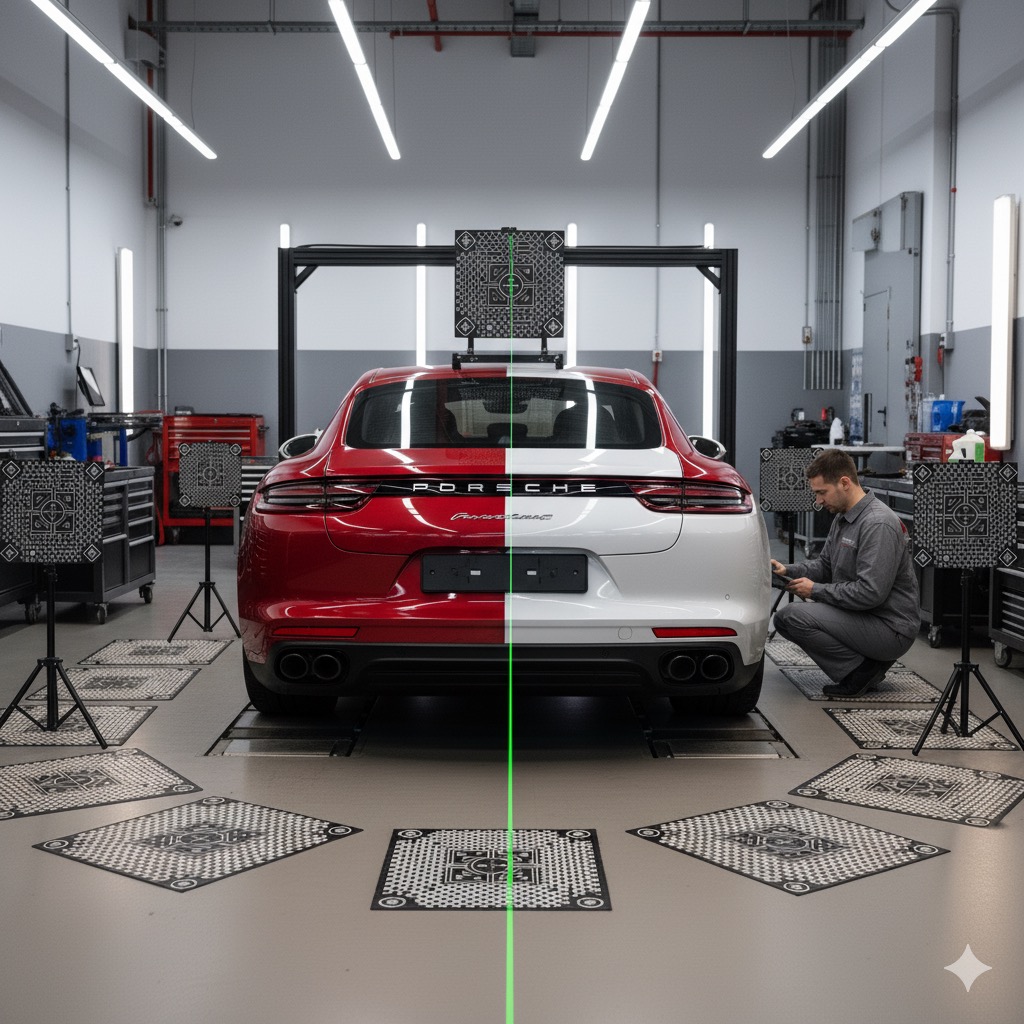 Porsche Cayenna Panamera Macan kör nokta radar kalibrasyon ve programala hizmeti